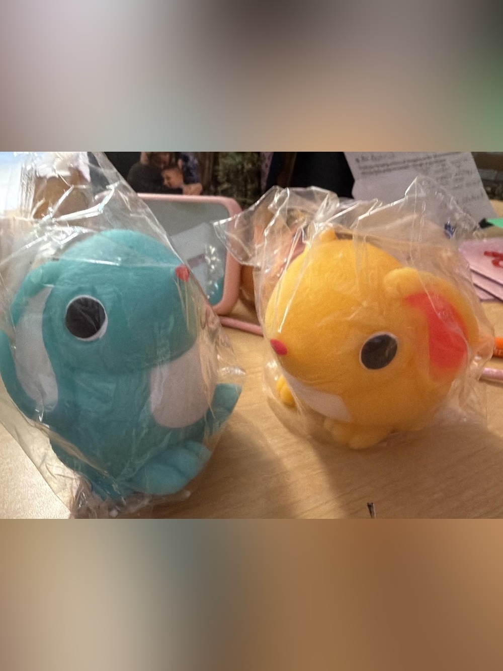 Squishy Small rabbits- Blue and Yellow Soft squeeze